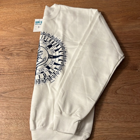 Gildan heavy blend Sanibel Island white crewneck sweatshirt women’s small New - Picture 5 of 5